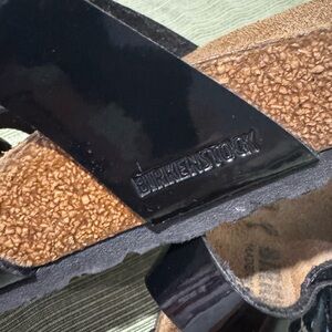 Birkenstock Glossy Black and Brown Sandals